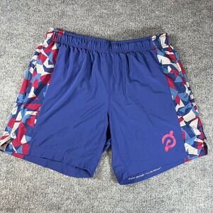 Fourlaps x Peloton Mens Athletic Shorts Geometric Blue‎ Size L